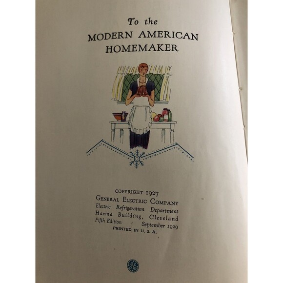 Electric Refrigerator Recipes and Menus Hardcover 1927 GE 5th Edition 1929 - Picture 4 of 12